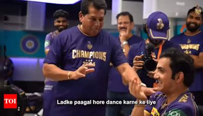 'Ladke pagal ho rahe hai dance karne ke liye': Gautam Gambhir's playful interruption goes viral - Watch | Cricket News - Times of India