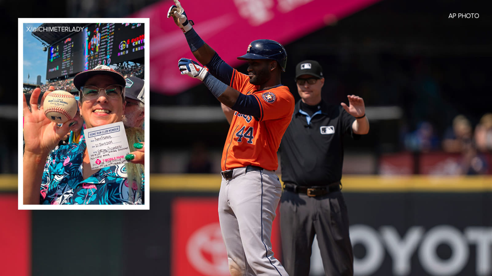 Astros salute Mariners fan who grabbed historic Yordan Alvarez ball, announce Aledmys Diaz's return