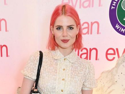 Lucy Boynton Sports Bright Pink Hair At Wimbledon Day One