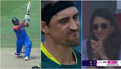 Rohit Sharma smashes Mitchell Starc for four sixes in brutal onslaught, wife Ritika's reaction takes the cake