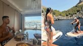 Georgina Rodriguez e Cristiano Ronaldo curtem passeio de barco na Espanha