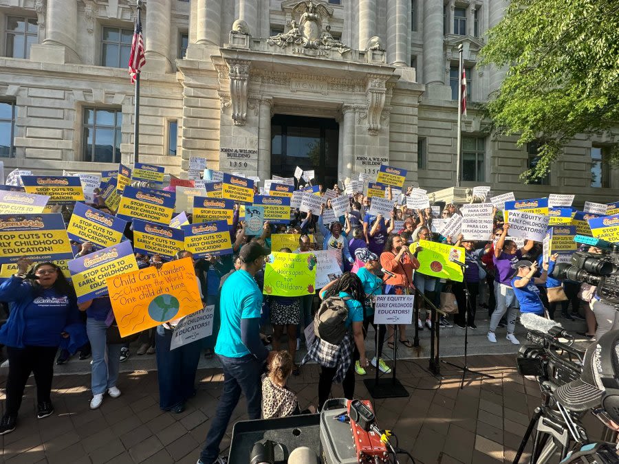 Dozens rally against proposed DC early childhood education budget cuts