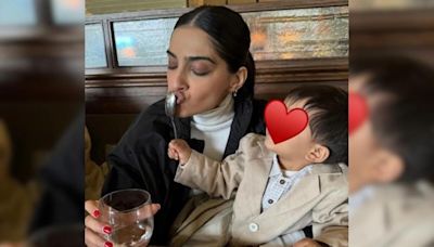 An Aww-Dorable Pic Of Sonam Kapoor And Son Vayu. Courtesy Rhea Kapoor