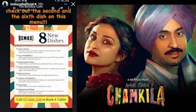 Amar Singh Chamkila director Imtiaz Ali gets surprised as a restaurant introduces two new dishes named 'Chicken Chamkila', 'Veg Chamkila' after his film title