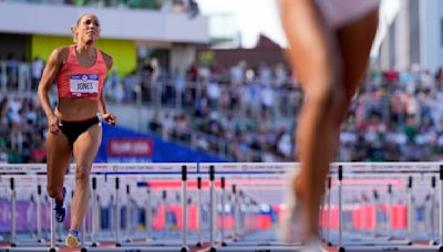 Hurdler Lolo Jones returns to Olympic trials at 41, advances to semis on sore hamstring
