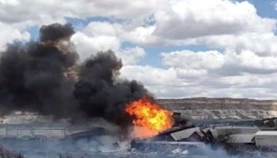 Interstate closed after fiery train derailment in New Mexico near Ariz. border