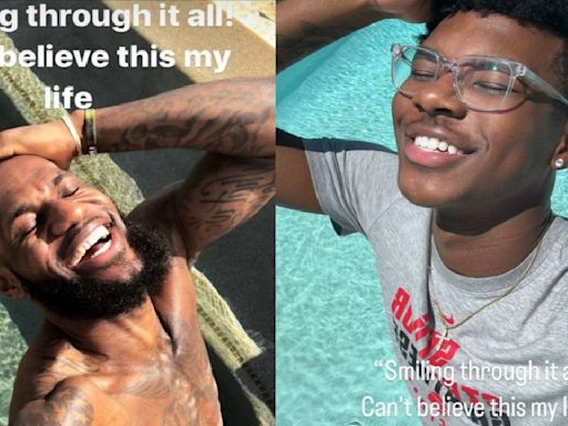 LeBron James' Son Bryce Trolls Father With Iconic 'Smiling Through It All’ Meme