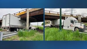 Tractor-trailer becomes wedged under overpass in crash on Storrow Drive