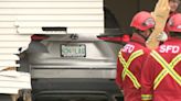 Grey SUV crashes into Saskatoon’s Wellington Manor apartments - Saskatoon | Globalnews.ca