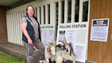 Woman takes two pet pygmy goats to polling station