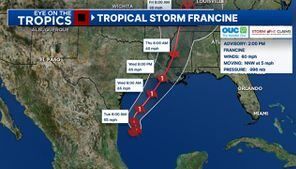 Tropical Storm Francine forecast to strengthen into a hurricane