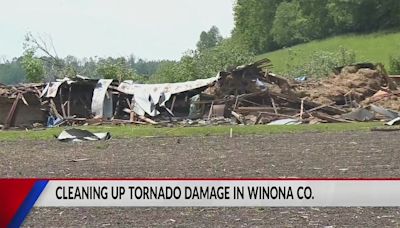 Assessing the damage and cleaning up after tornadoes hit Winona County