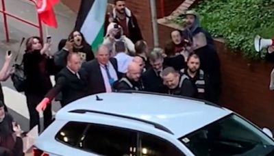 Jacob Rees-Mogg mobbed by pro-Palestine protesters who surround MP's car