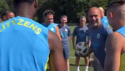 Pep Guardiola mocks Jack Grealish in pre-season training