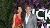 Amal Clooney Gave Us a Taste of Summer in a Tropical Gown While Out With George Clooney