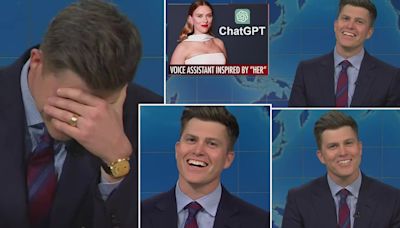 Colin Jost jokes about wife Scarlett Johansson's body on SNL finale