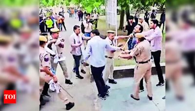 Police lathicharge Rajasthan University students on campus | Jaipur News - Times of India