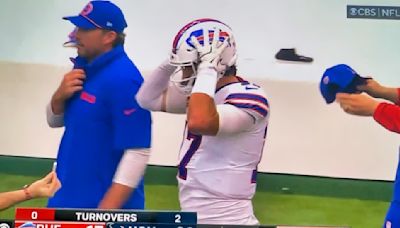 VIDEO: Sideline Cameras Caught Bills Coach Giving Josh Allen A Strange White Substance Before He Dangerously...