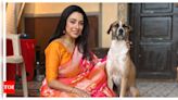 Rupali Ganguly expresses her happiness about sharing screen space with pet dog from the sets; see pics | - Times of India