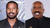 Michael B. Jordan and Steve Harvey Share a Hug at NBA Game Over a Year After Lori Harvey Breakup