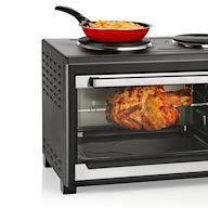 Includes a rotating spit for cooking meats such as chicken or pork Can also be used for baking, broiling, toasting, and roasting Ideal for those who enjoy rotisserie-style cooking