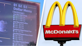 McDonald’s customers slam restaurant after pointing out $1 menu with no dollar items