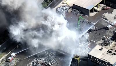 LIVE: Crews battling large fire at Redwood City metal recycling facility