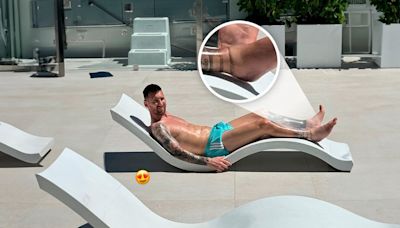 El relax de Messi: así está su tobillo derecho
