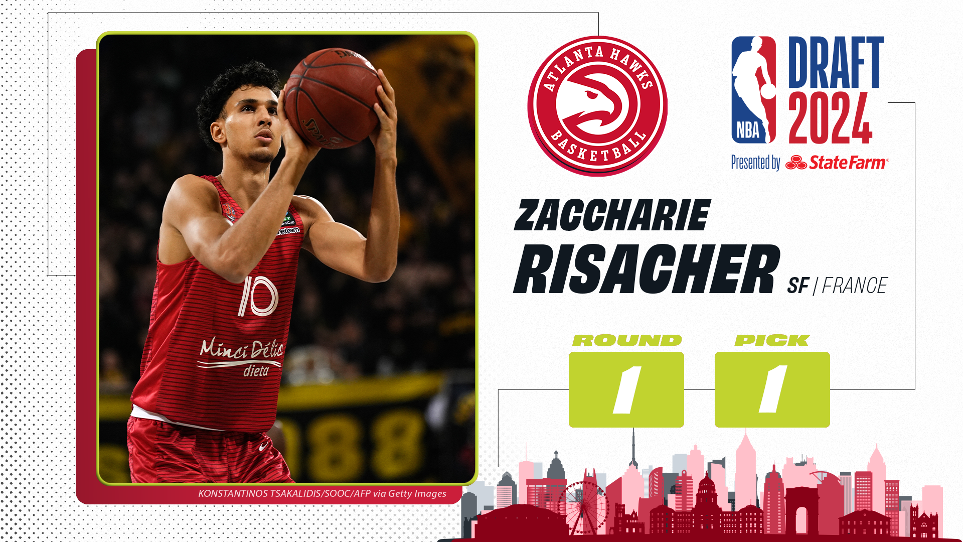 Hawks select Frenchman Zaccharie Risacher with No. 1 pick in NBA draft