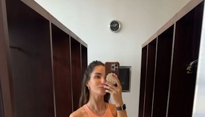 Aline Gotschalg exibe resultado de treino intenso