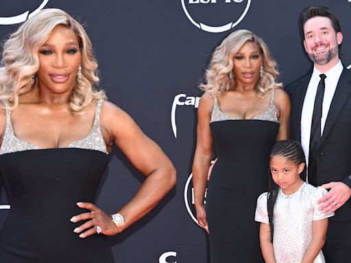 ...Williams Favors the Peekaboo Bra Trend in Armani Privé Alongside Daughter Alexis Olympia Jr. and Husband Alexis Ohanian at ESPY ...