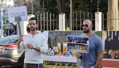 Andrew Tate Protests At Romania's French Embassy Against 'Mockery Of Christianity' At Paris Olympics| Watch