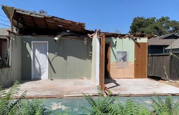 Half a house for half a million dollars: Home crushed by tree hits market near Los Angeles