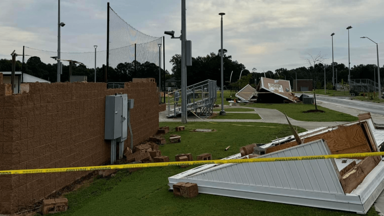 EF-1 Tornado damages Fuquay-Varina High School, staff pick up