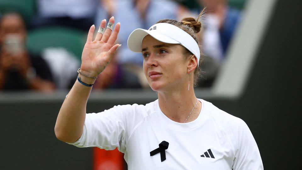 Elina Svitolina wears black ribbon at Wimbledon on ‘very difficult day’ after Russian attacks kill over 30 people in Ukraine