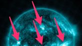 NASA video shows the sun just blasted out 4 eruptions at the same time. The rare event may have sent plasma hurtling toward Earth.