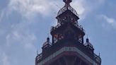 Police discover ‘fire’ on Blackpool Tower is in fact orange netting