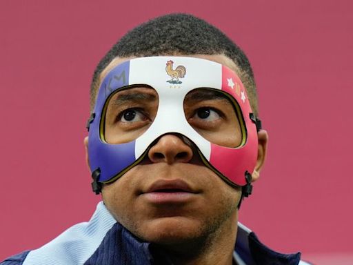 Kylian Mbappe pictured with unique personalised mask as he looks set to face the Netherlands