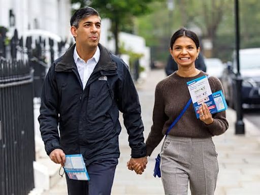 Rishi Sunak and Keir Starmer take their wives on the local election trail - while other politicians turn up to vote with babies and pets - as Tory rebels wait to pounce if ...