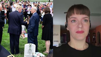 'Desecrated by Donald Trump': Widow of fallen marine calls out Trump’s Arlington photo-op