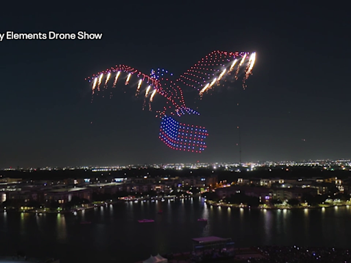 WATCH: Incredible patriotic drone show at Irving Sparks and Stripes