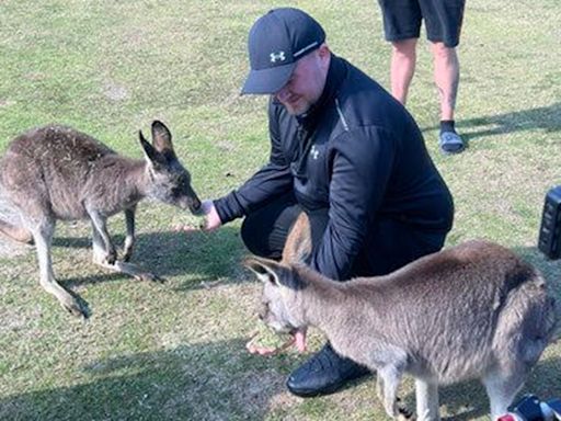 Littler feeds kangaroos in Oz as fans say 'the Goat visiting an animal park'