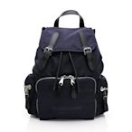 BURBERRY巴寶莉 經典The Rucksack Vintage黑色LOGO軍旅後背包(藍色/M)