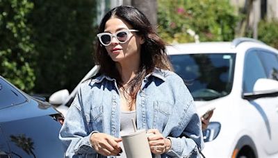 Pregnant Jenna Dewan covers her bump in a gray onesie as she steps out in LA... after taking ex Channing Tatum to court over millions