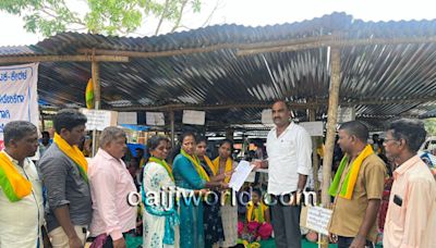 Udupi: MLA Yashpal Suvarna visits Koraga community protest site at DC's office