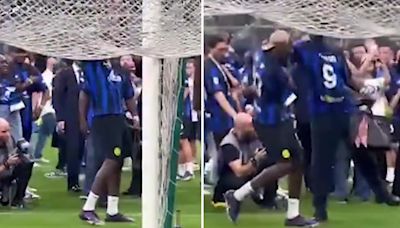 TV cameras catch World Cup winner SLAPPING Inter-star son for mocking old team