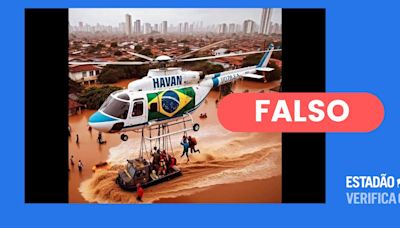 Imagem de helicóptero da Havan em resgate nas enchentes do Rio Grande do Sul é falsa