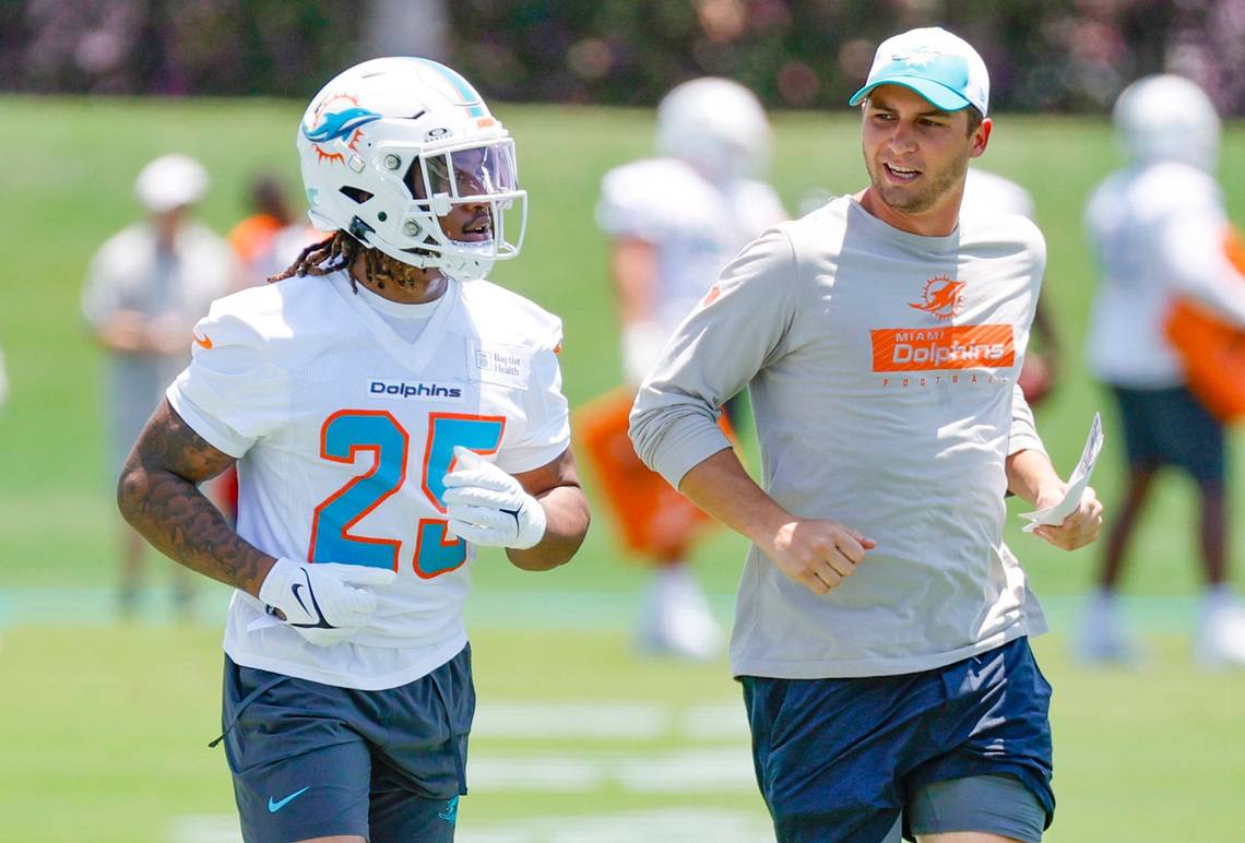 Dolphins offensive coaches dish on the young players. And updates on Beckham, guard battle