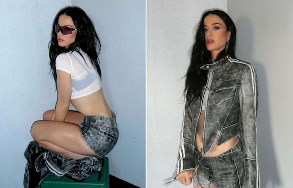 Katy Perry Turns Up the Heat in Sexy Leather Hot Pants and Biker Jacket: 'Feelin Crate'