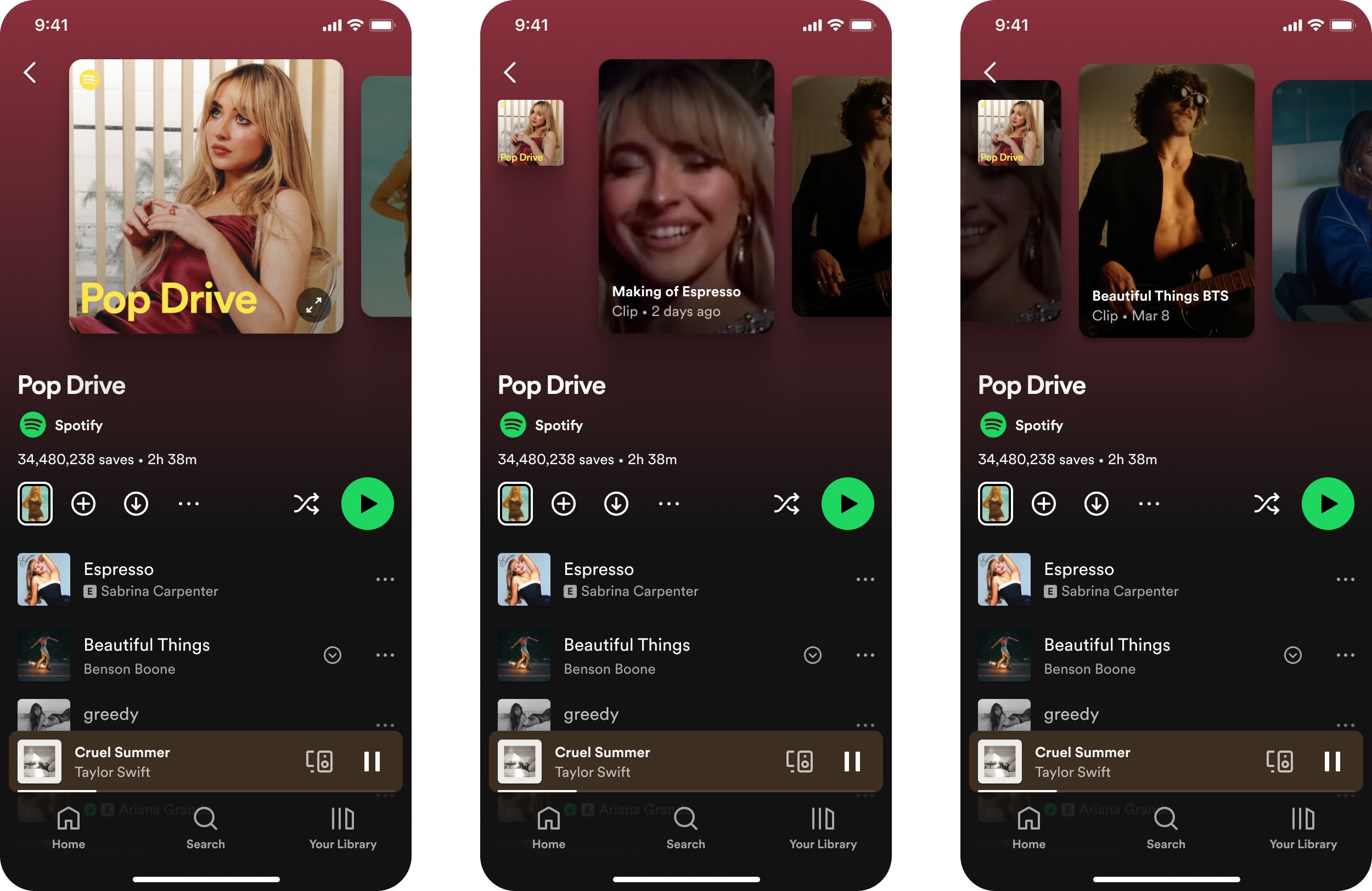 Spotify tests adding artist video 'Clips' to its playlist pages